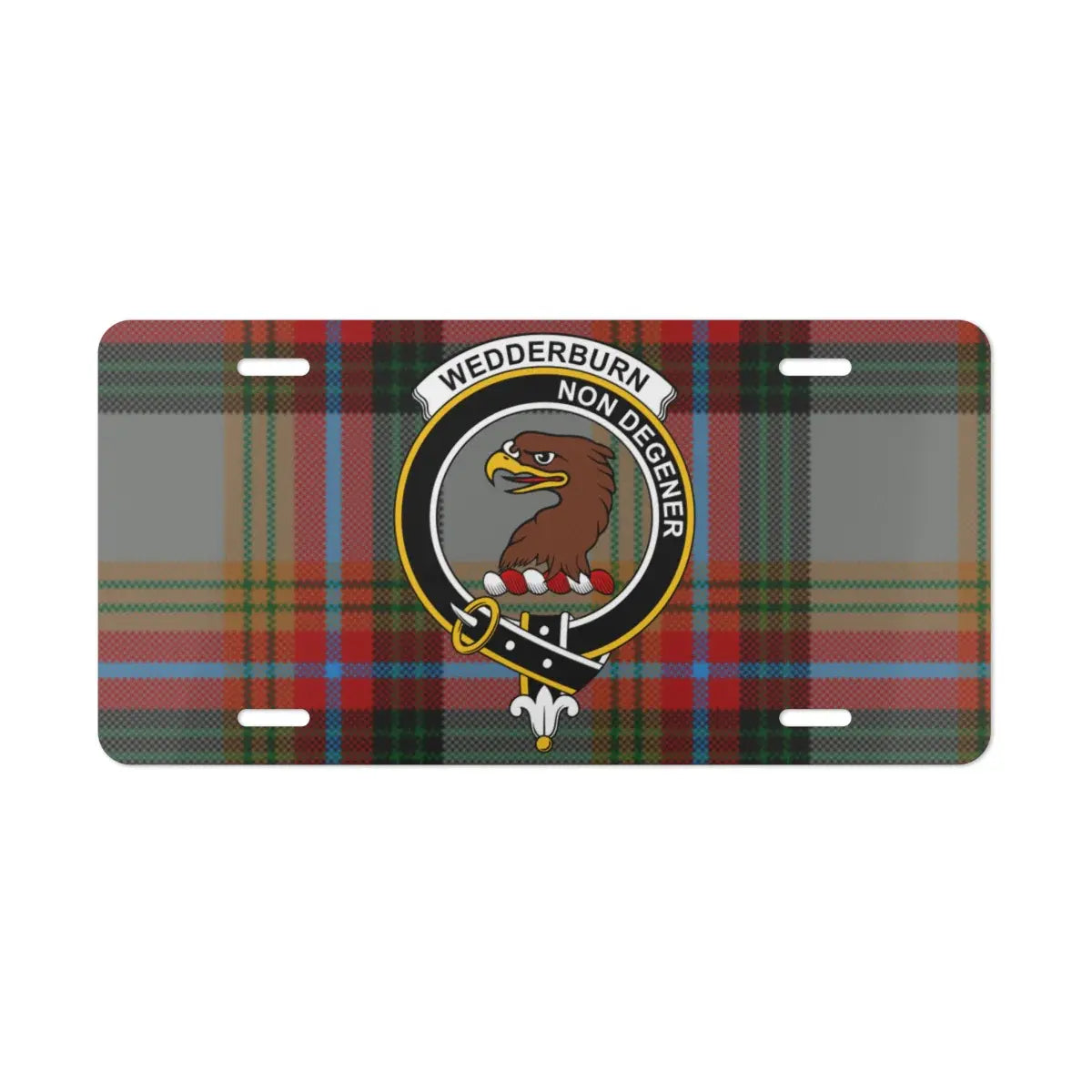 Wedderburn Non Degener Plaid Eagle License Plate product