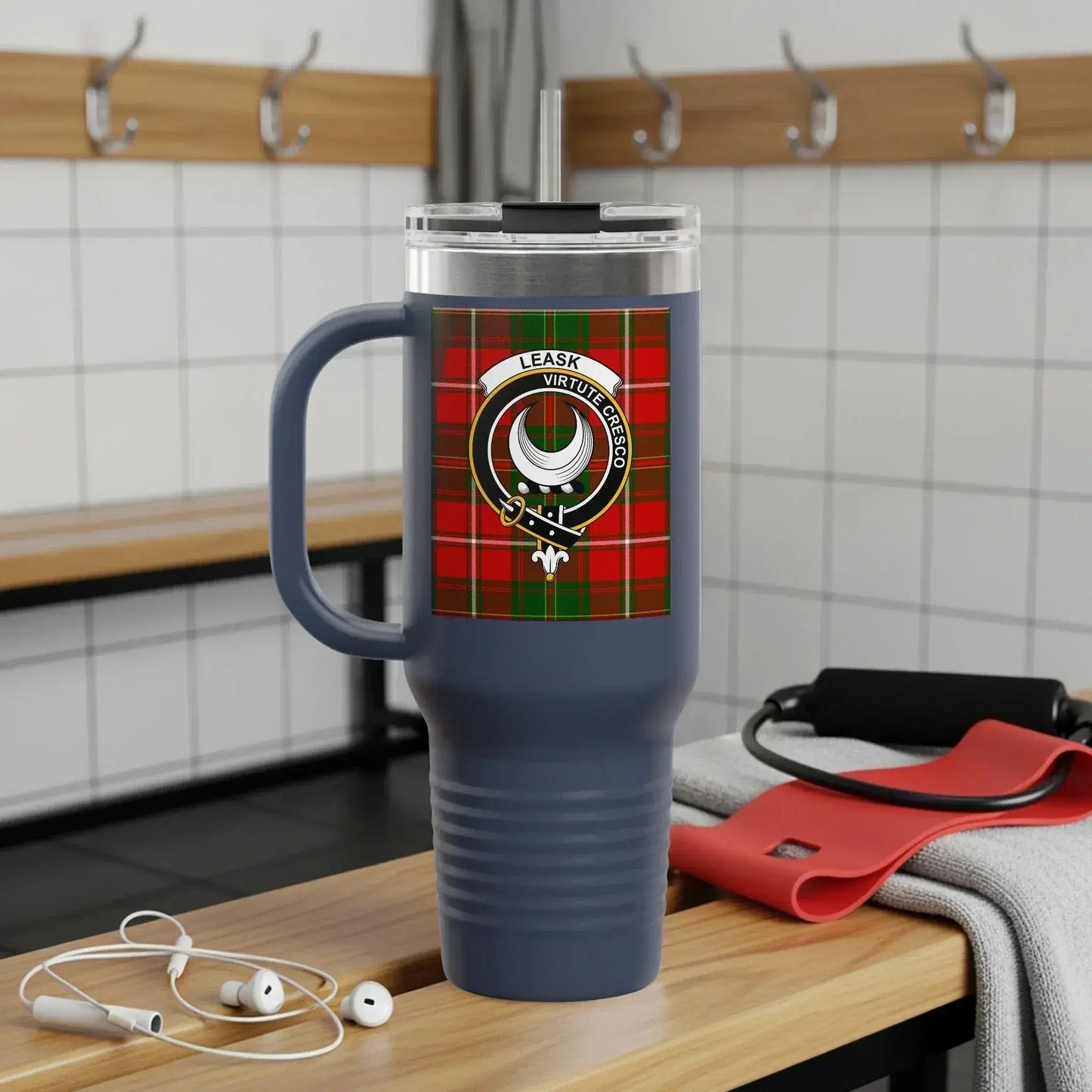 Leask Virtue Script Red Plaid Tumbler product