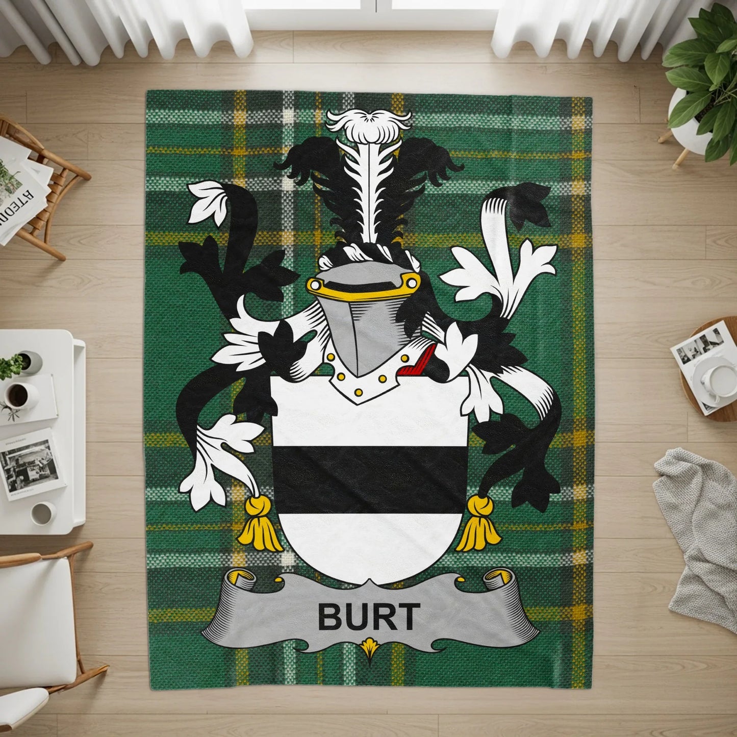 Personalized Family Crest Tartan Rug Custom Product