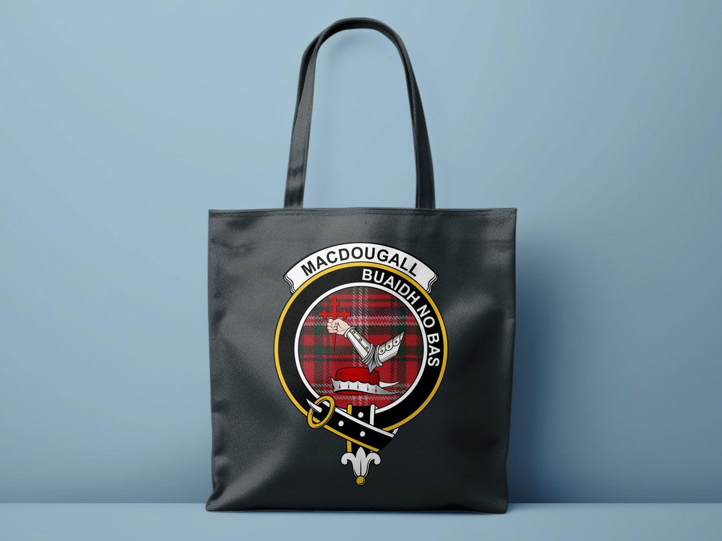 MacDougall Clan Crest Tartan Tote Bags - Celtic Ancestry Gifts
