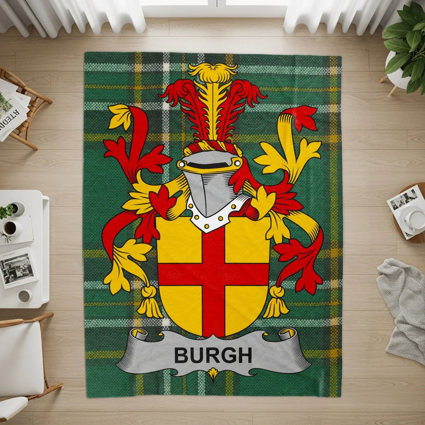 Burgh Family Crest and Plaid Design Burgh product type
