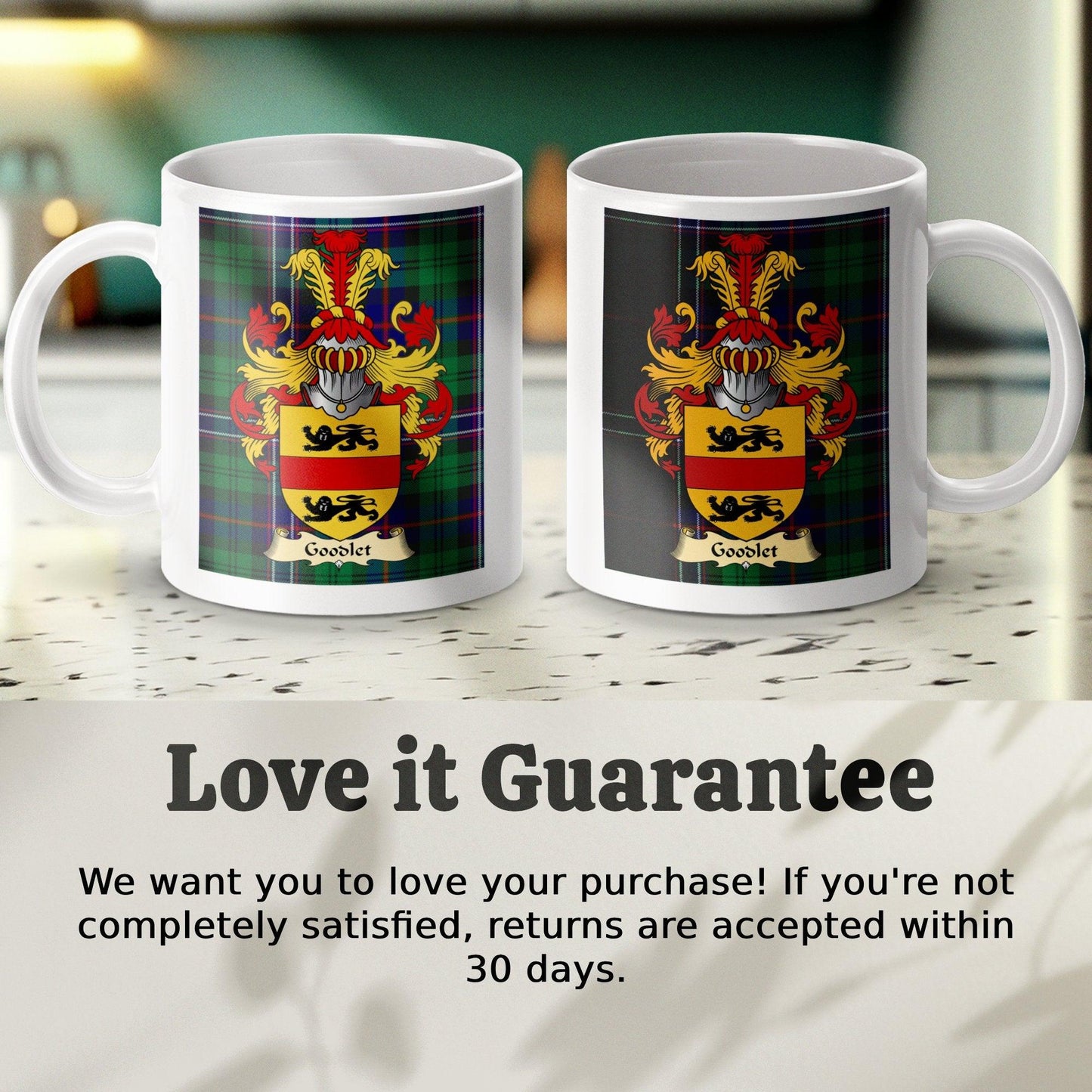 Goodlet Clan Surname Coat Of Arms Scottish Mug - Celtic Ancestry Gifts