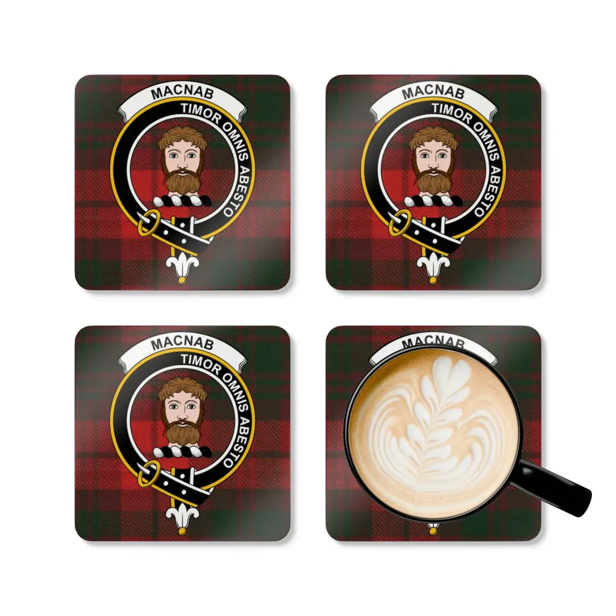 Macnab Timor Omnis Abesto Plaid Coasters product type