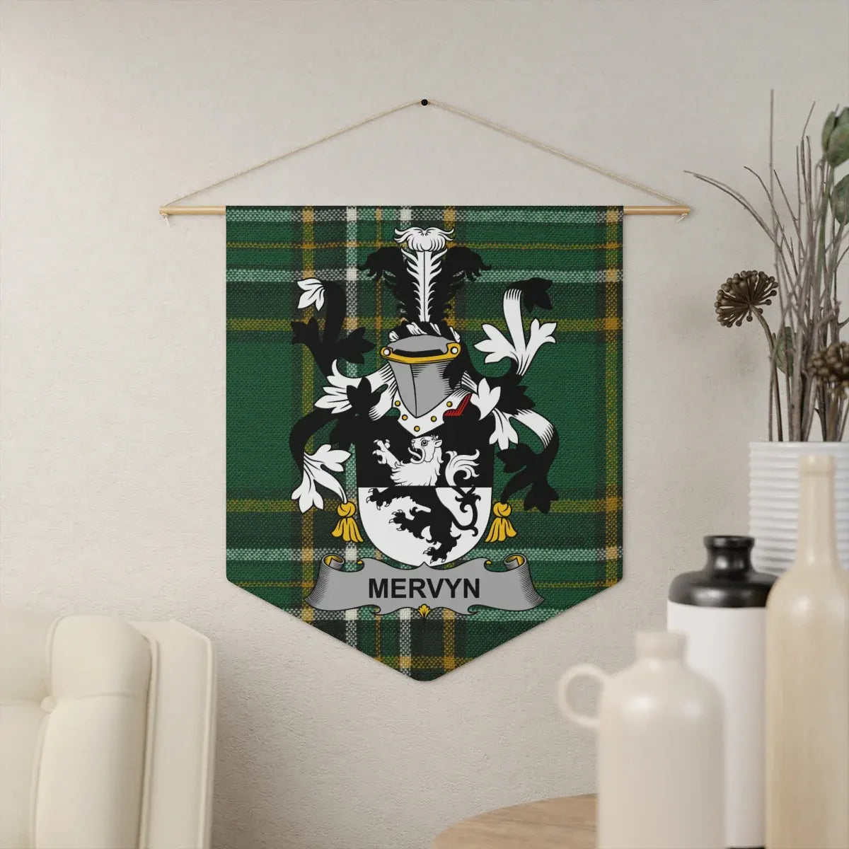 Mervyn Crest and Tartan Wall Hanging Decor Product