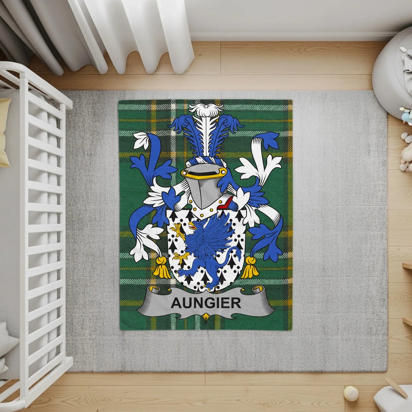 Blue and White Crest Aungier Green Plaid product type