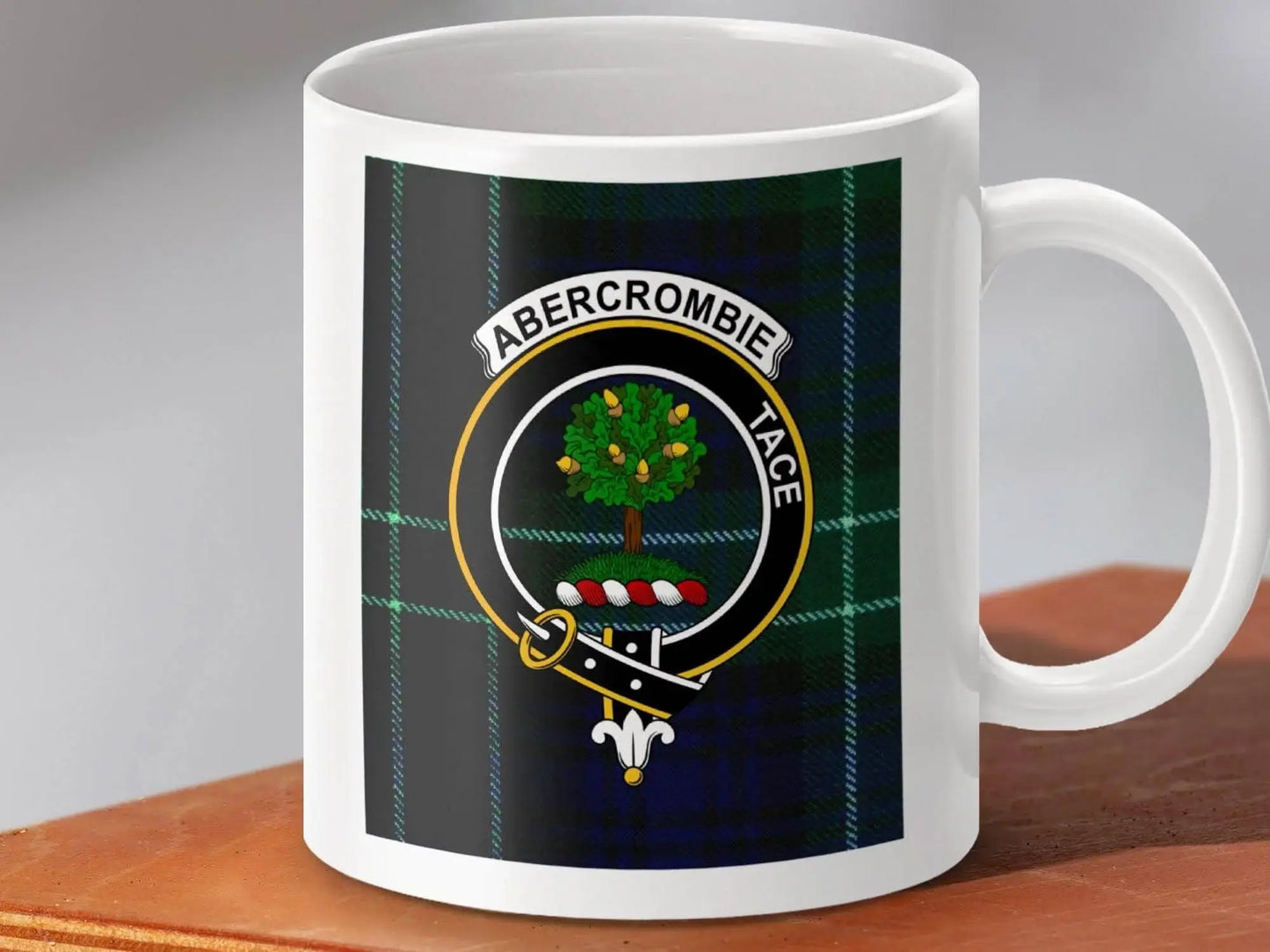 Abercrombie Clan Crest Scottish Tartan Mug - Celtic Ancestry Gifts