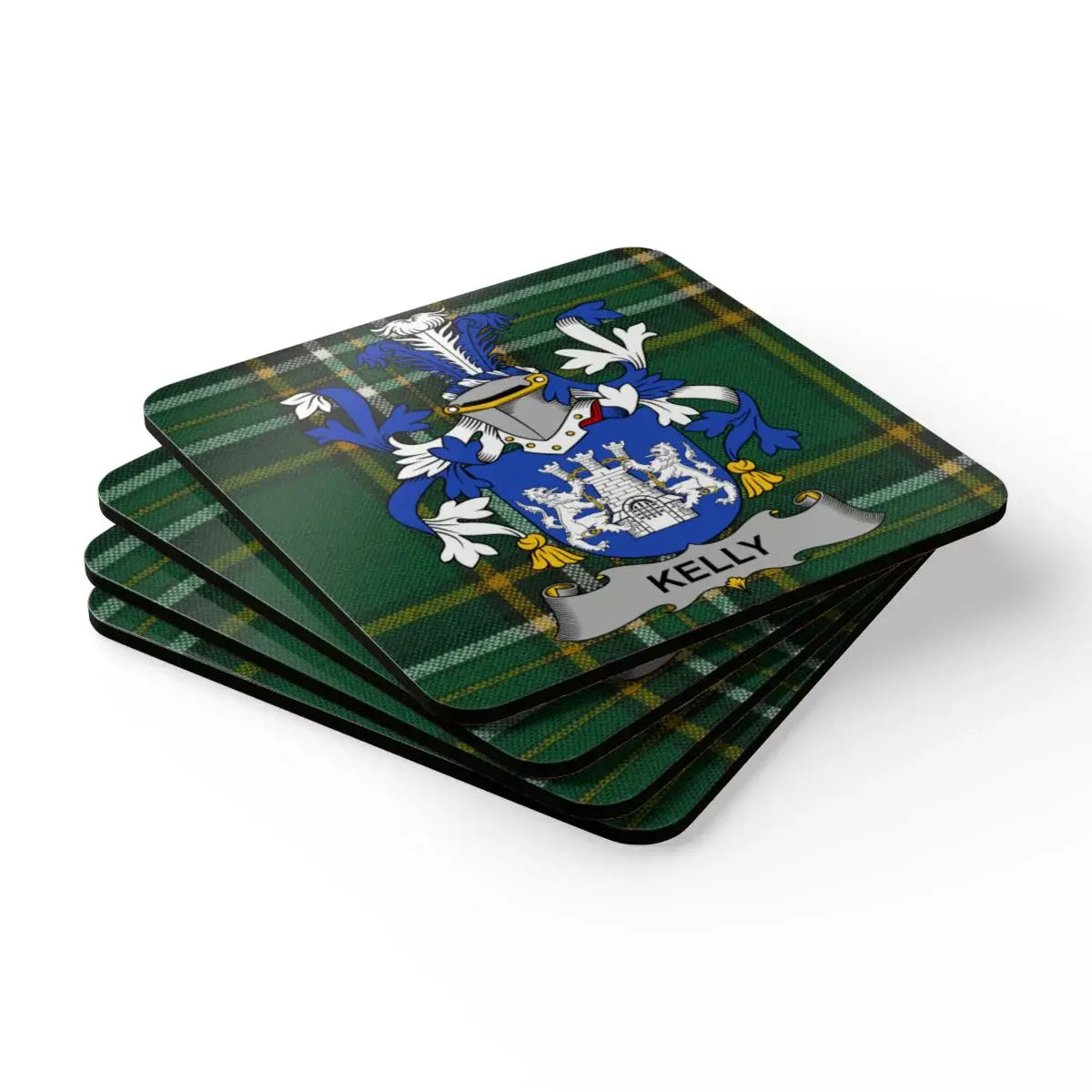 Family Crest Kelly Plaid Coaster Set Home Decor product