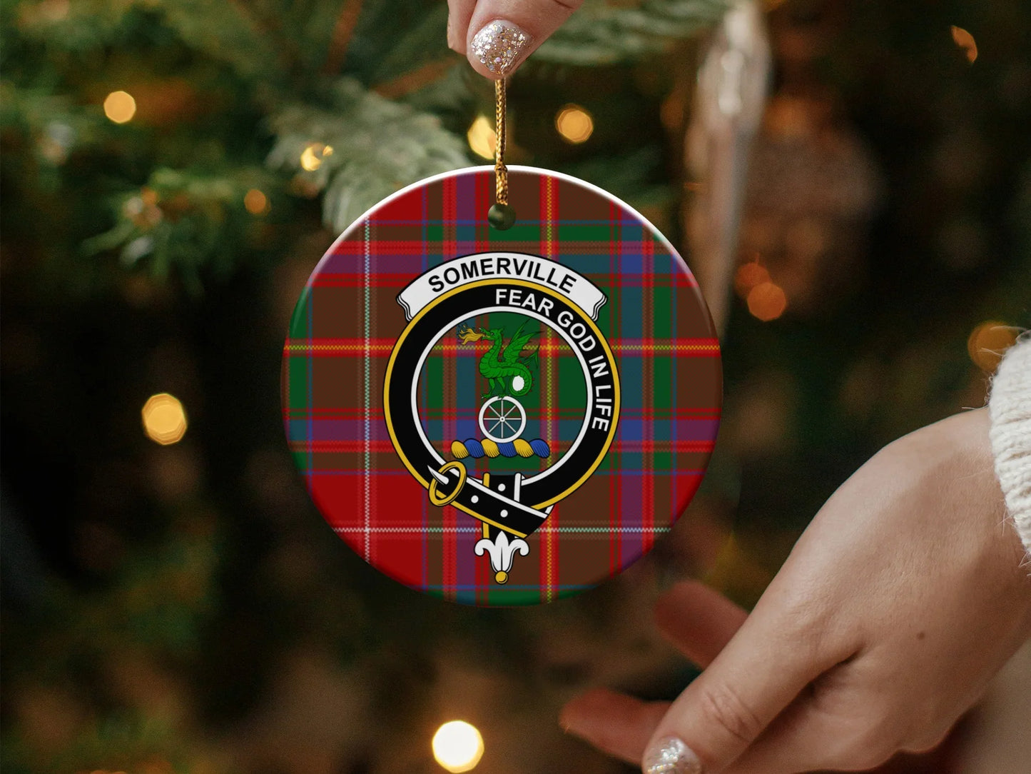 Somerville Crest Fear God in Life Christmas Ornament product type