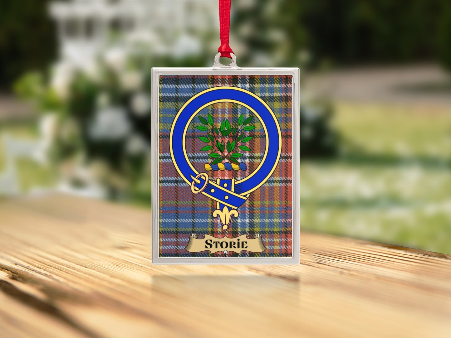 Storie Family Crest Plaid Tartan Ornament product type