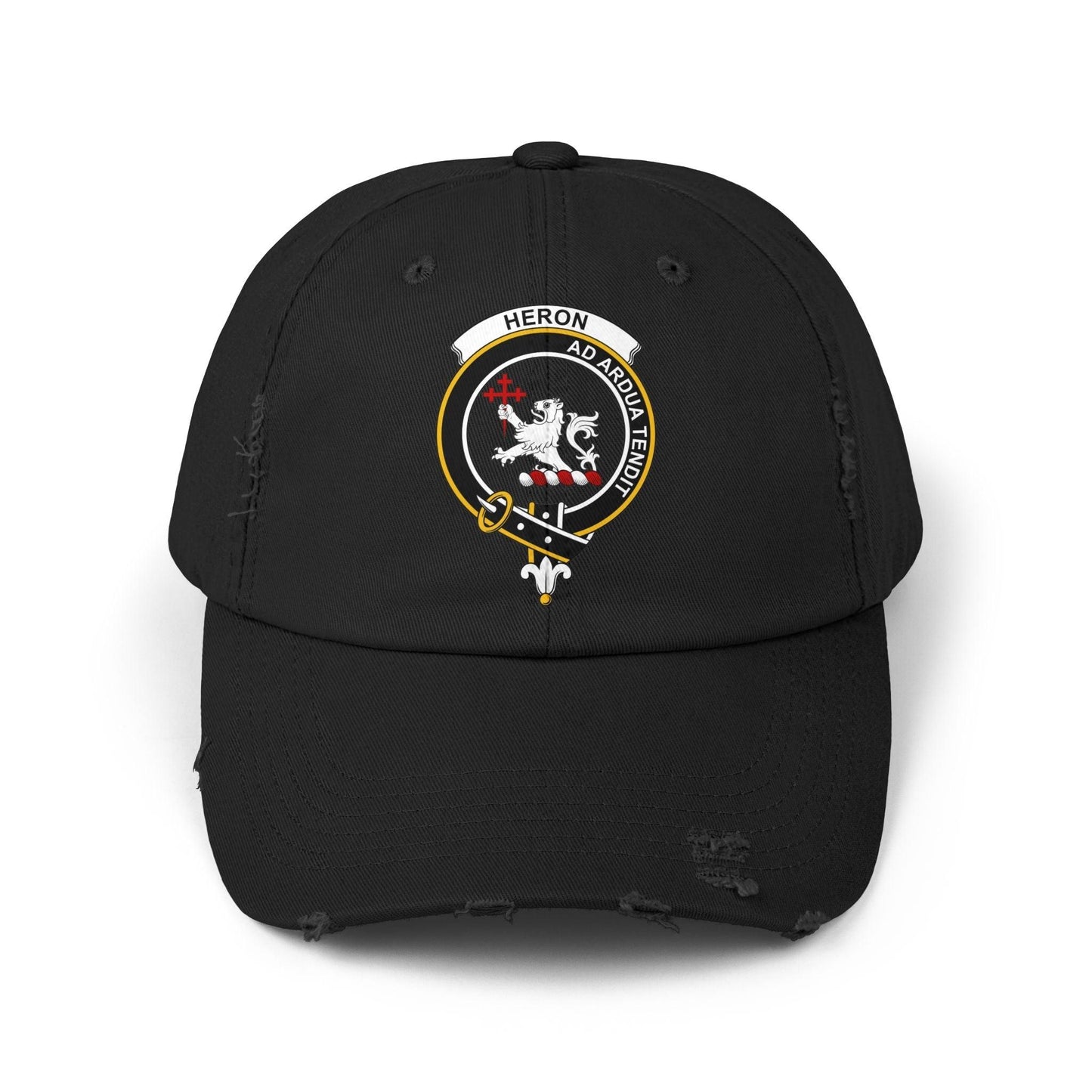 Heron Clan Crest Distressed Style Baseball Cap - Celtic Ancestry Gifts