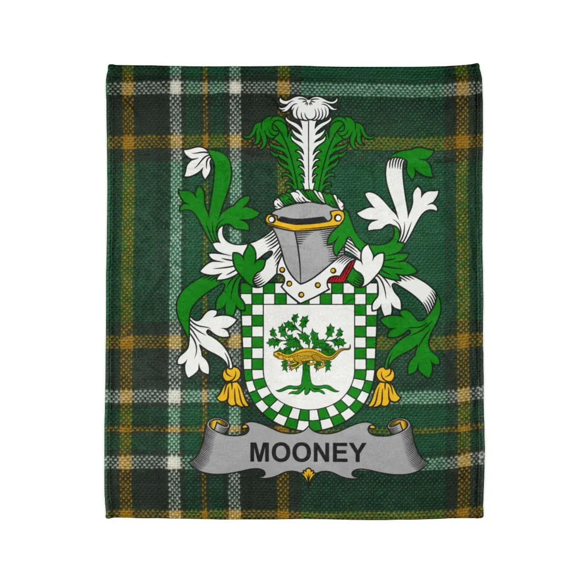 Mooney Family Crest Green Plaid Blanket product