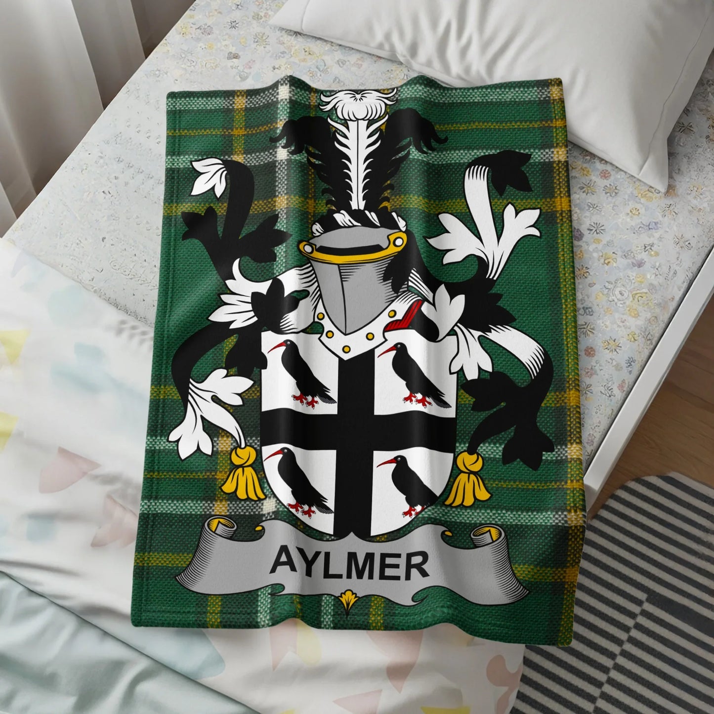 Aylmer Family Crest Design Plaid Pattern Blanket product