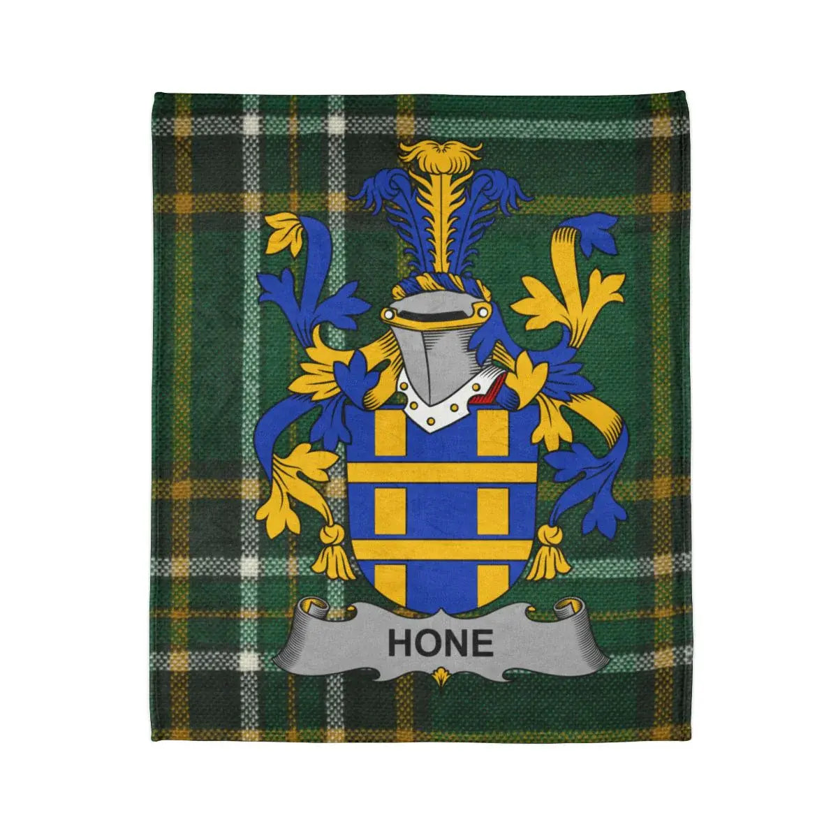 Hone Family Crest Plaid Pattern Design Blanket product