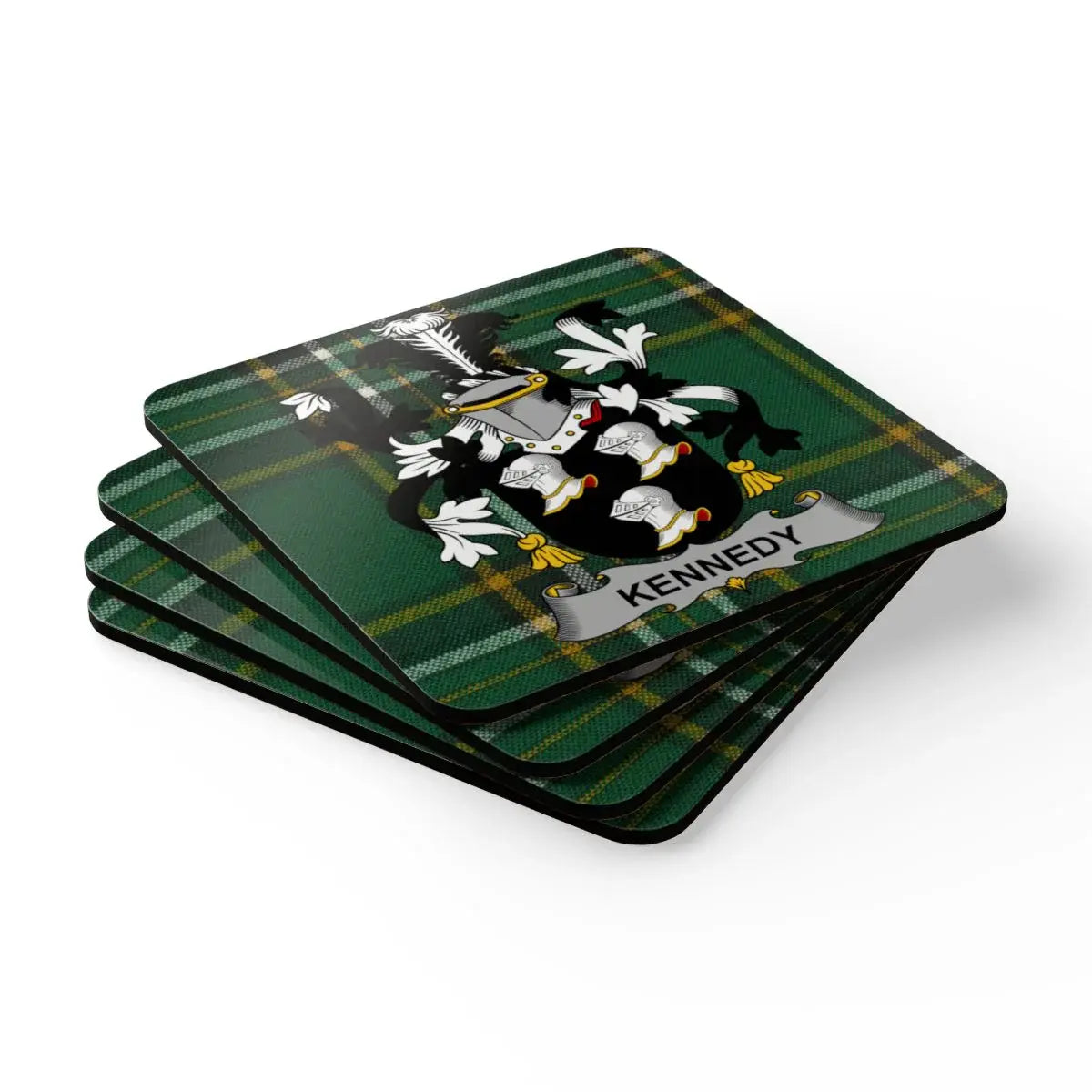 Kennedy Family Crest Tartan Customized Coaster product