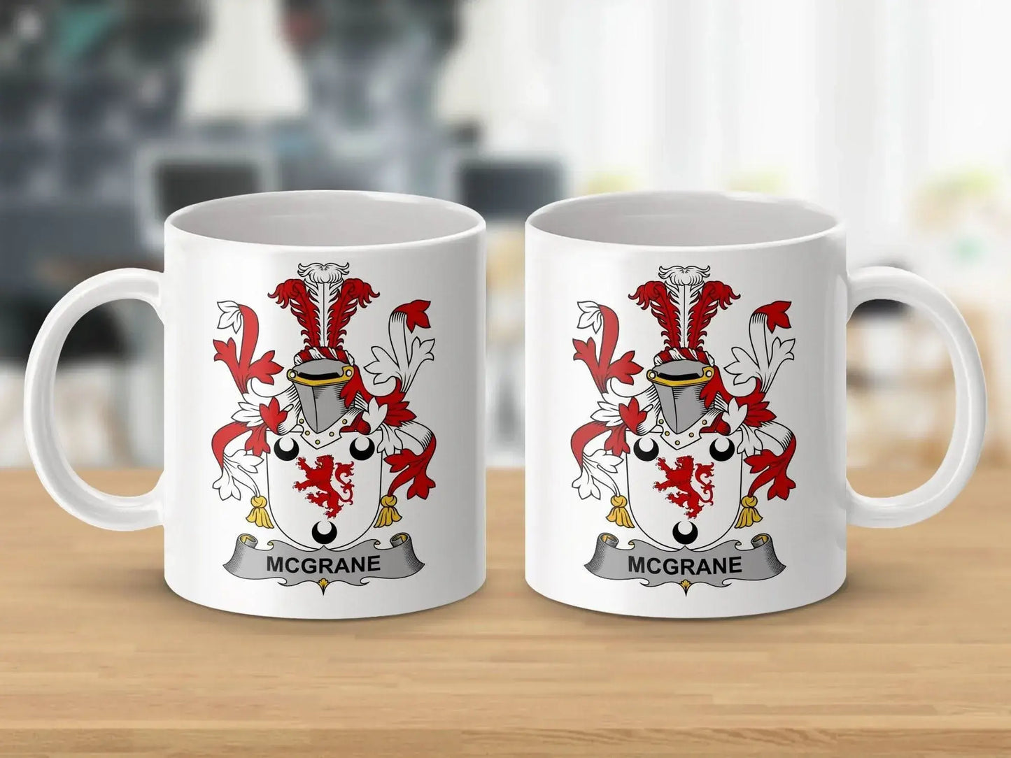 McGrane Family Crest Coat of Arms Design Mug - Celtic Ancestry Gifts