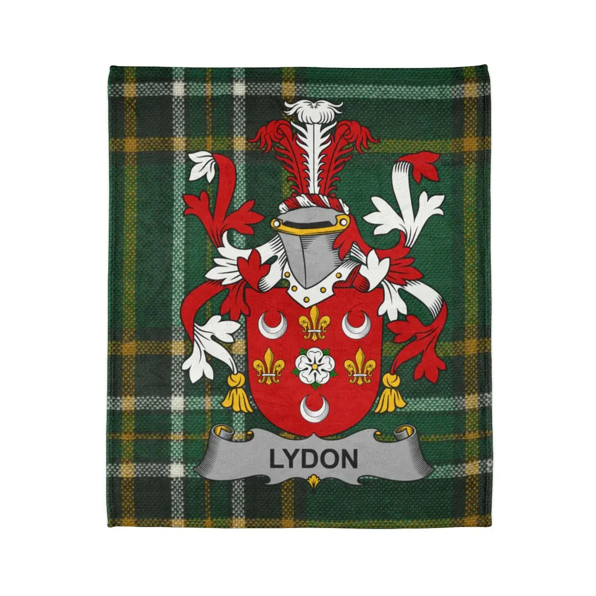 Lydon Family Crest Emblazoned Tartan Blanket product
