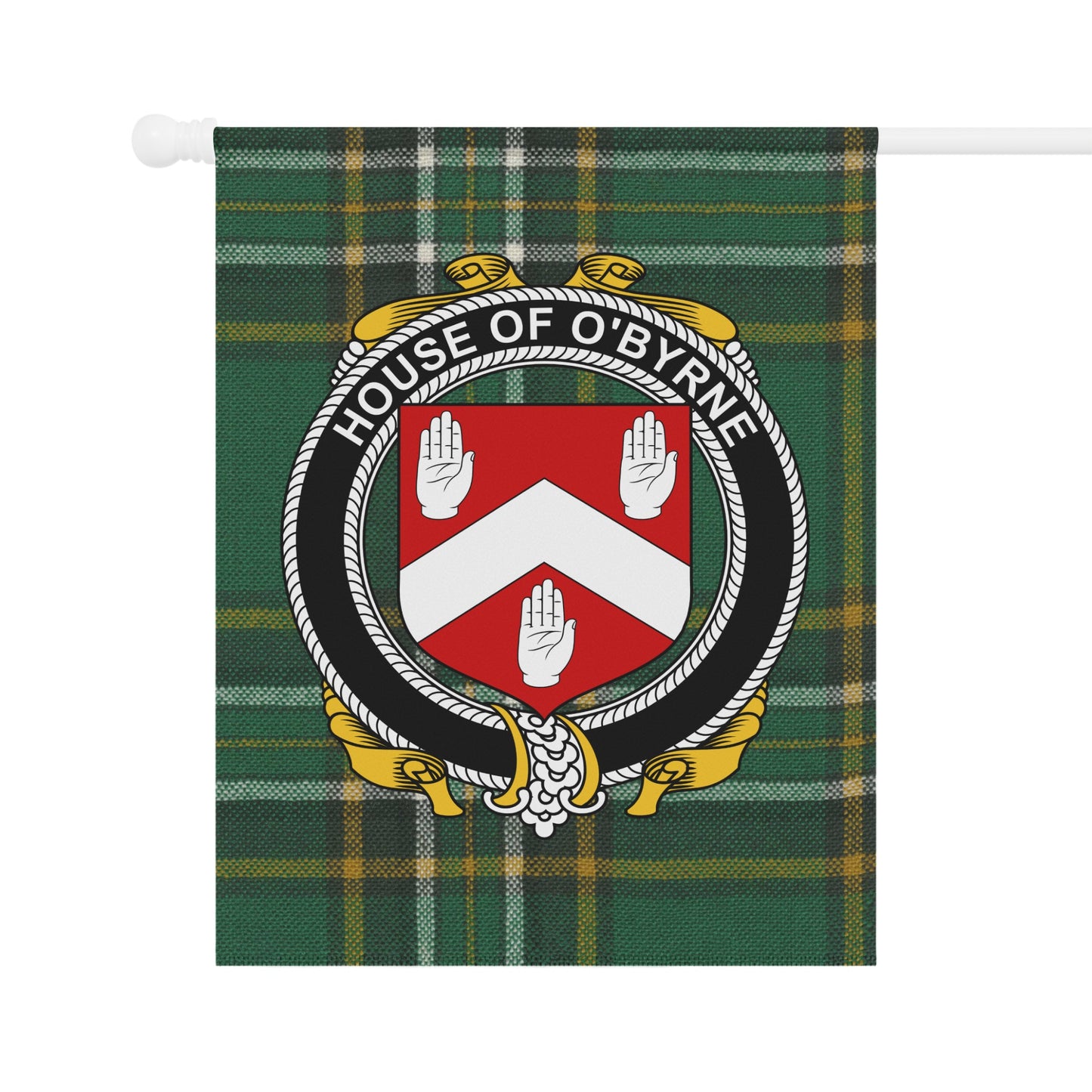 House of O'Byrne Tartan Banner with Family Crest