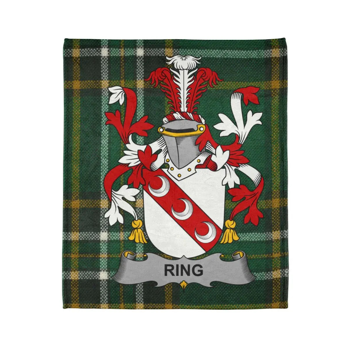 Custom Family Crest Design on Tartan Blanket product