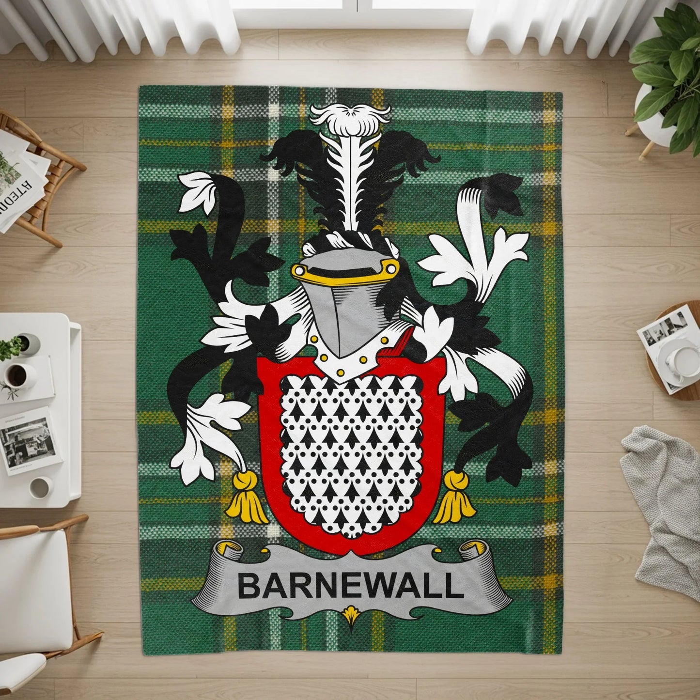 Barnewall Family Crest Tartan Design Rug product