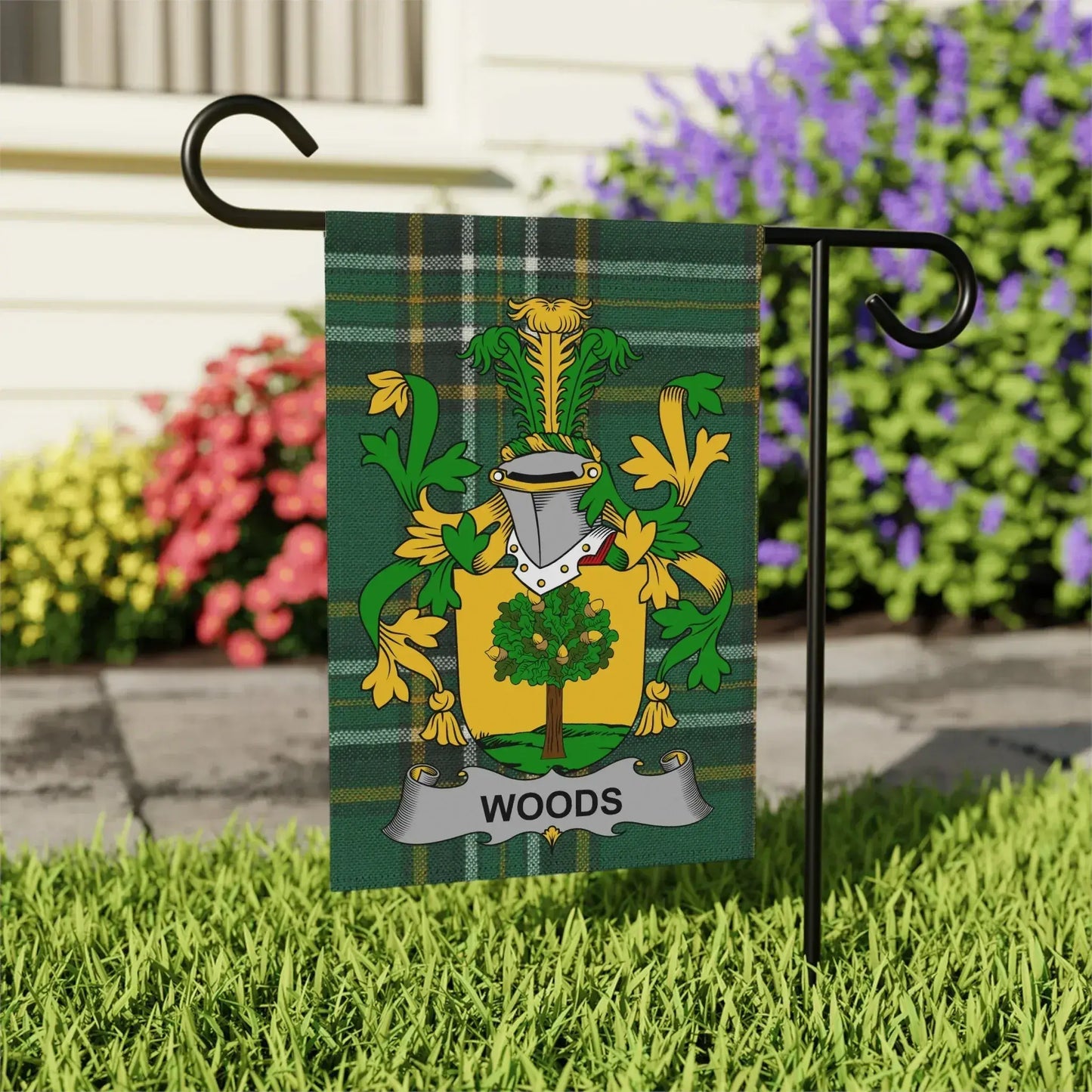 Personalized Woods Family Crest Garden Flag product