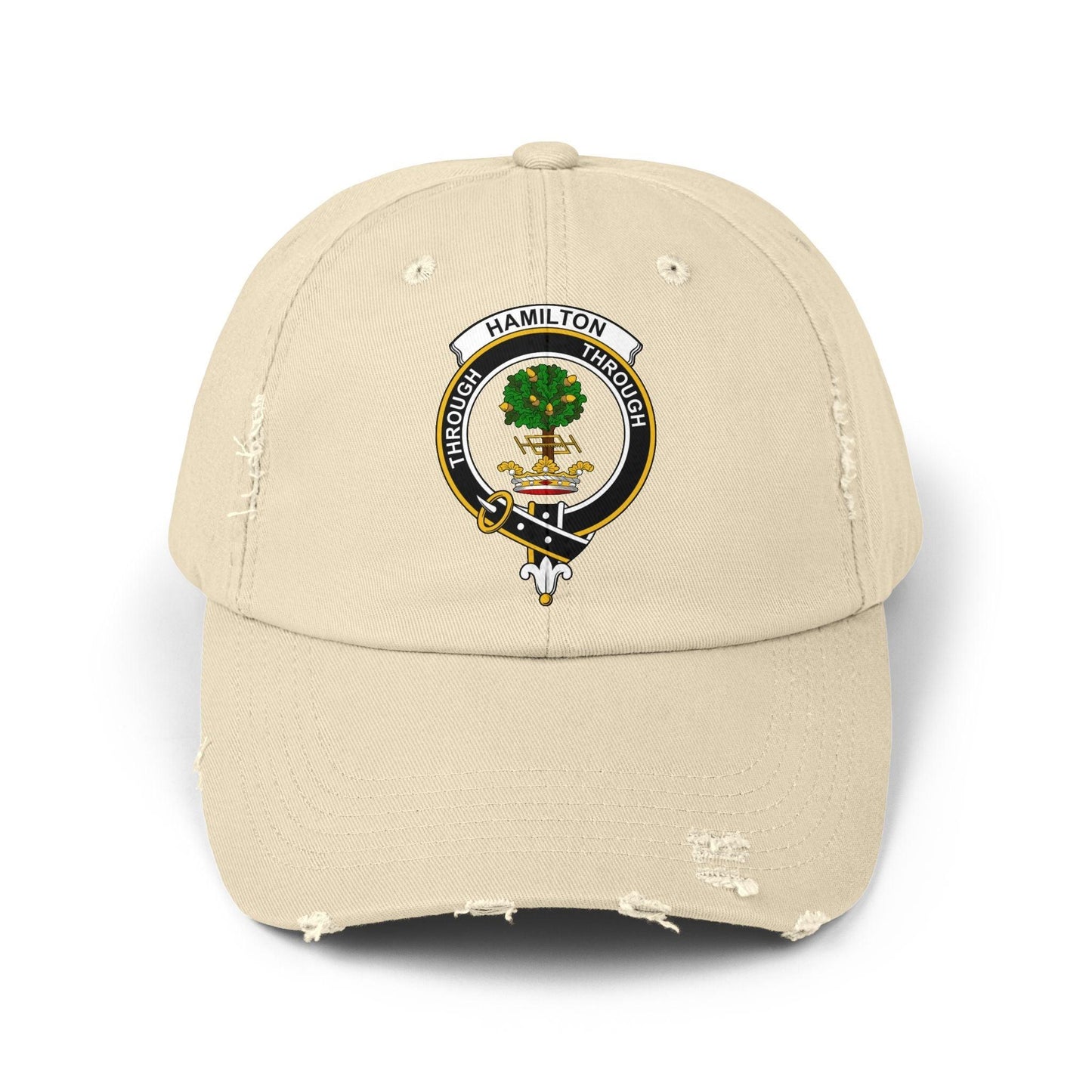 Hamilton Clan Crest Distressed Style Baseball Cap - Celtic Ancestry Gifts