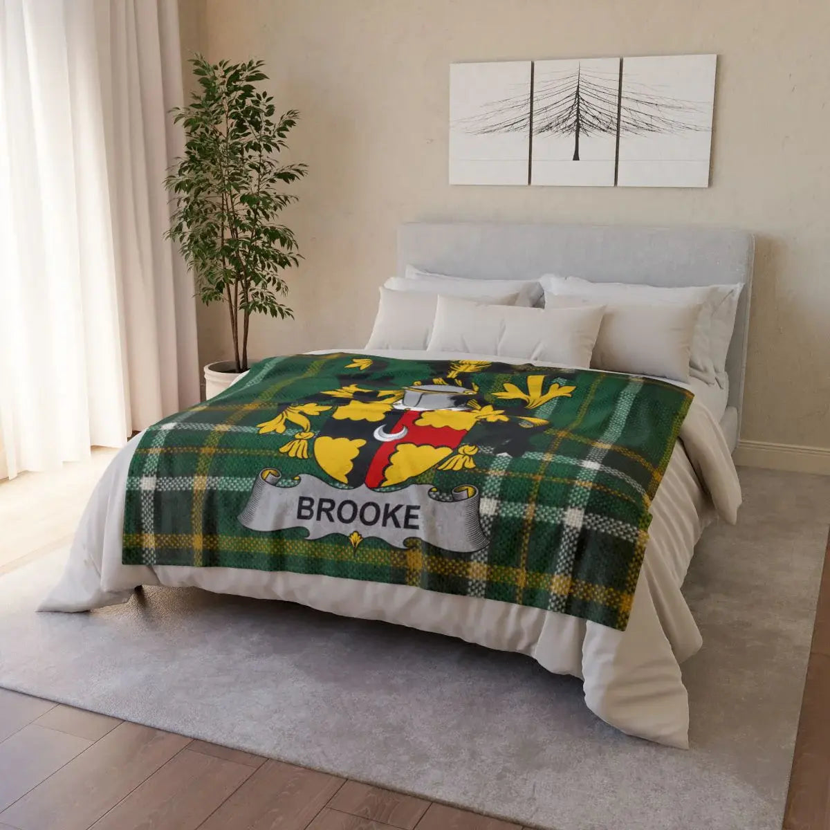 Personalized Brooke Family Crest Plaid Blanket product