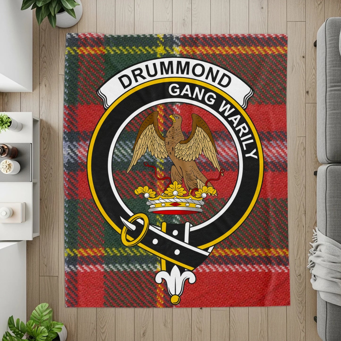 Clan Drummond Tartan Blanket Crest Eagle product
