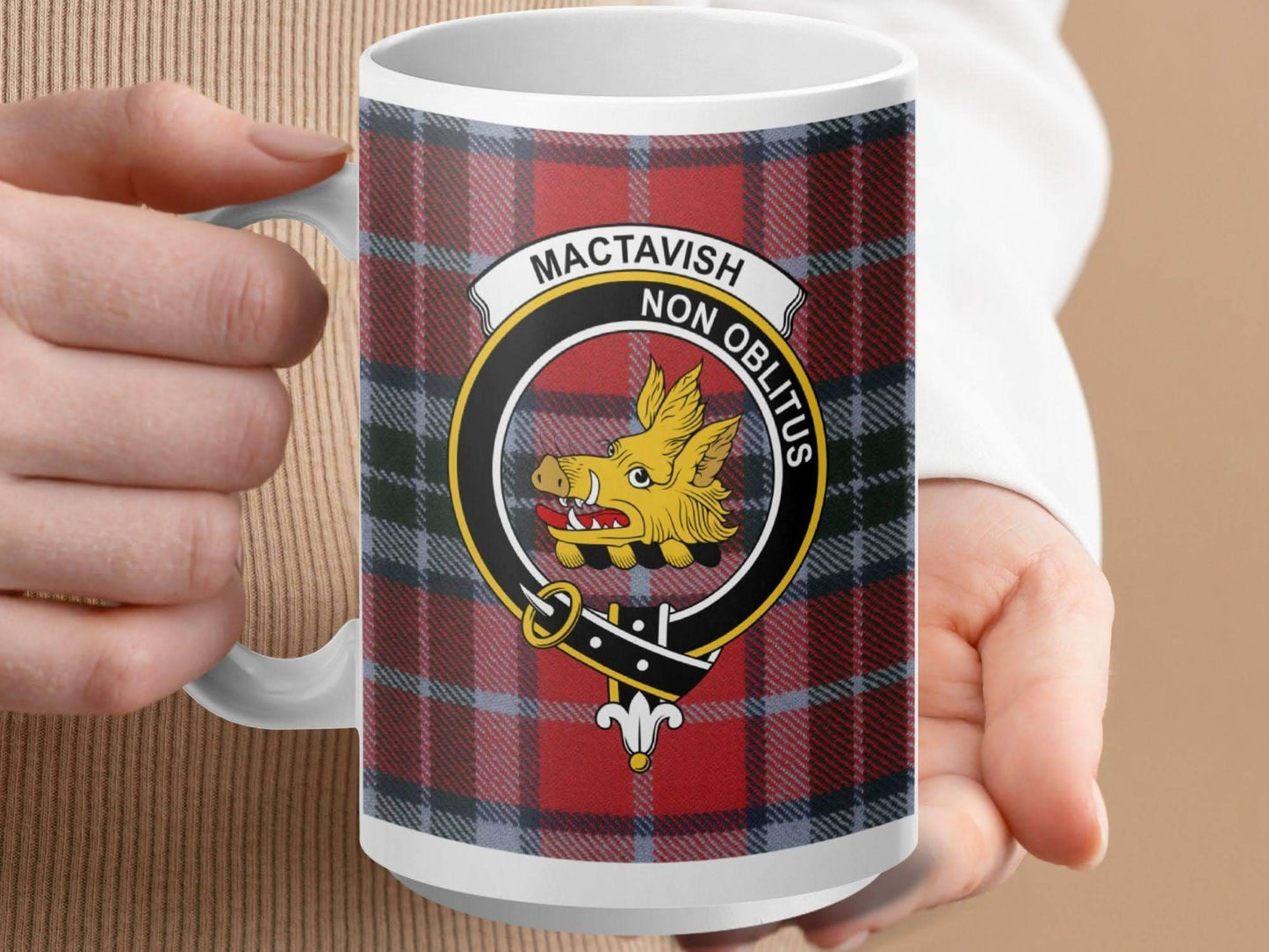 Scottish Clan Mactavish Crest Plaid Tartan Mug product