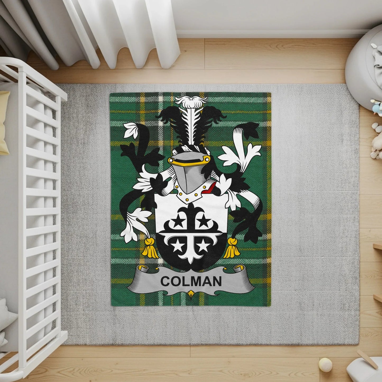 Personalized Family Crest Colman Tartan Accent Rug product