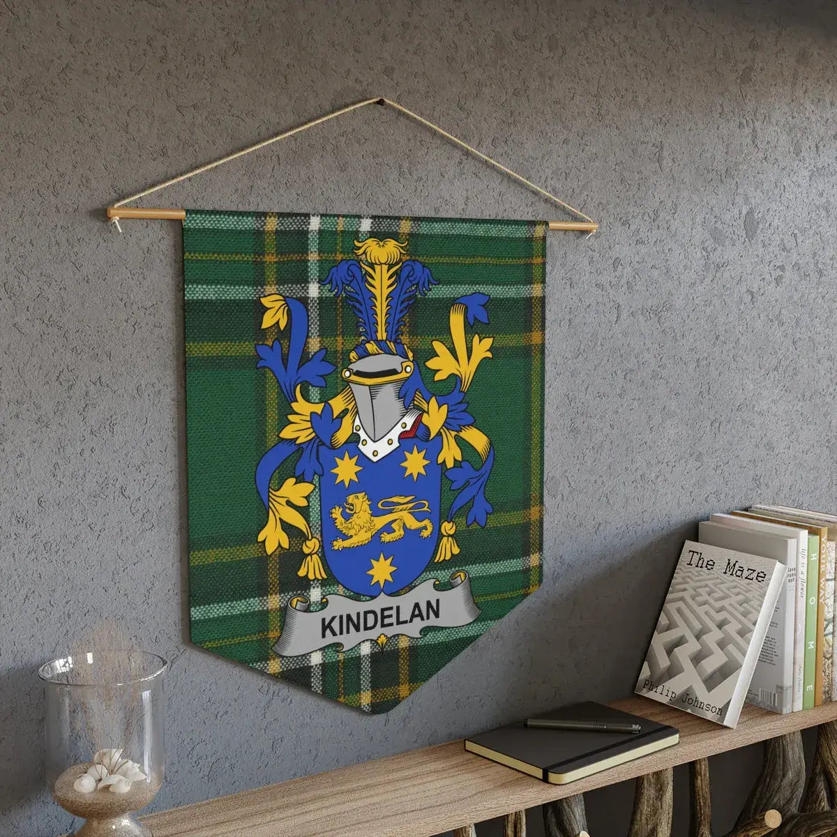 Customizable Family Crest Plaid Wall Tapestry product type