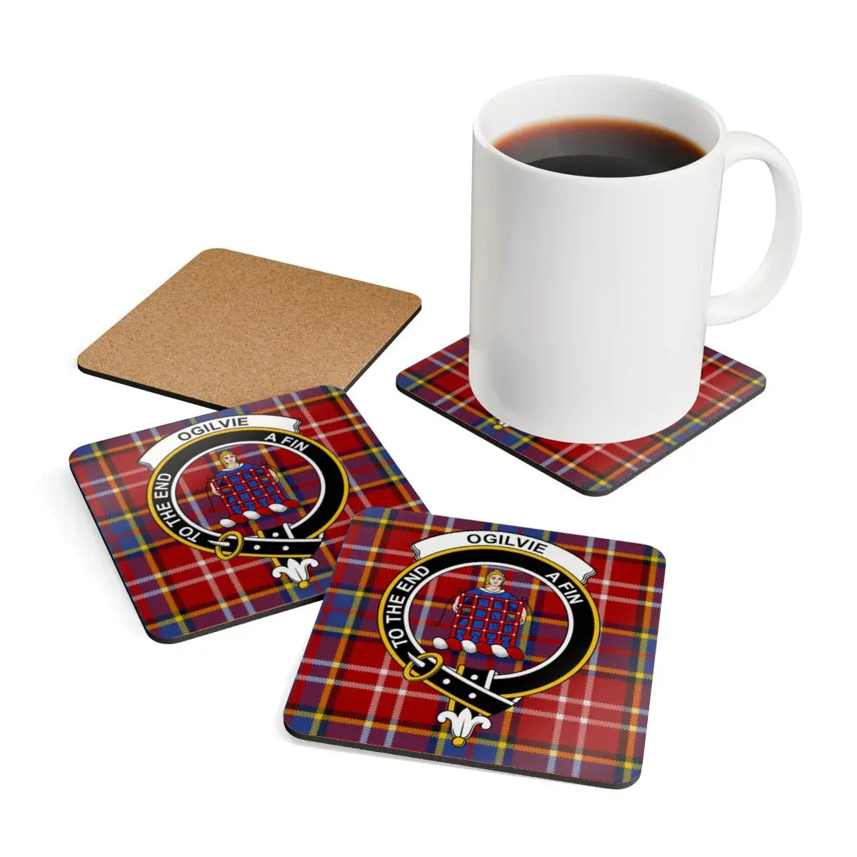 Tartan Clan Crest Square Drink Coasters product