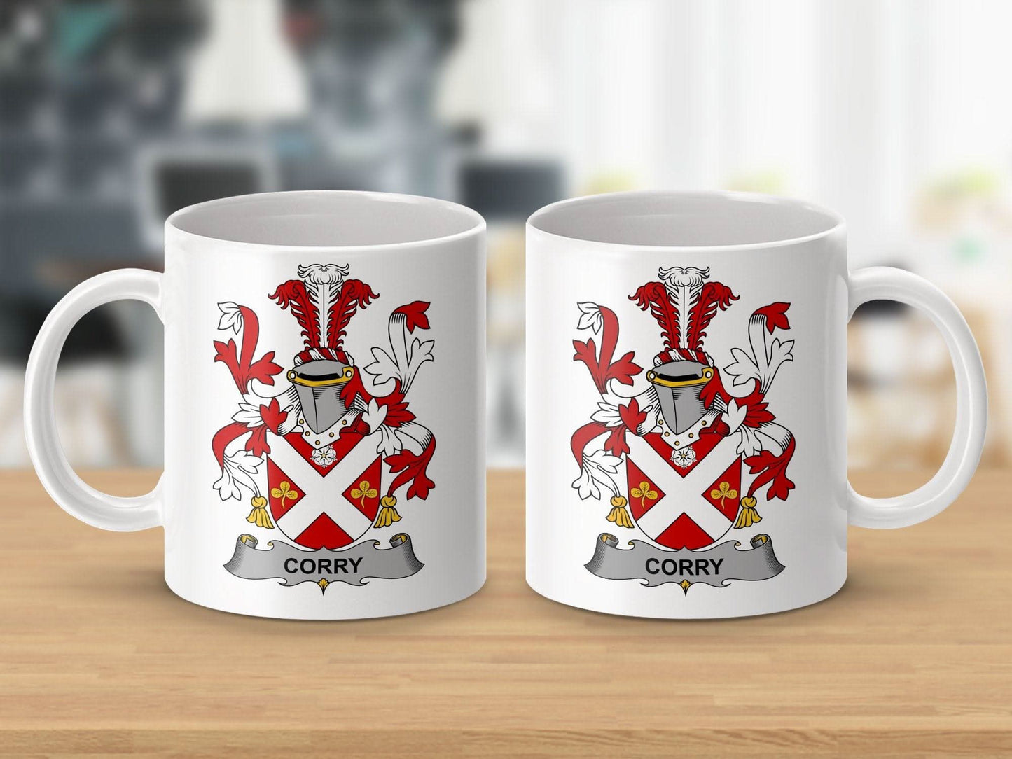 Corry Surname Irish Family Crest Mug - Celtic Ancestry Gifts