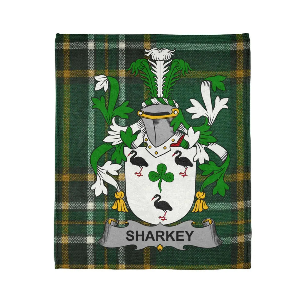 Family Crest Design Featuring Clan Name Tartan product type