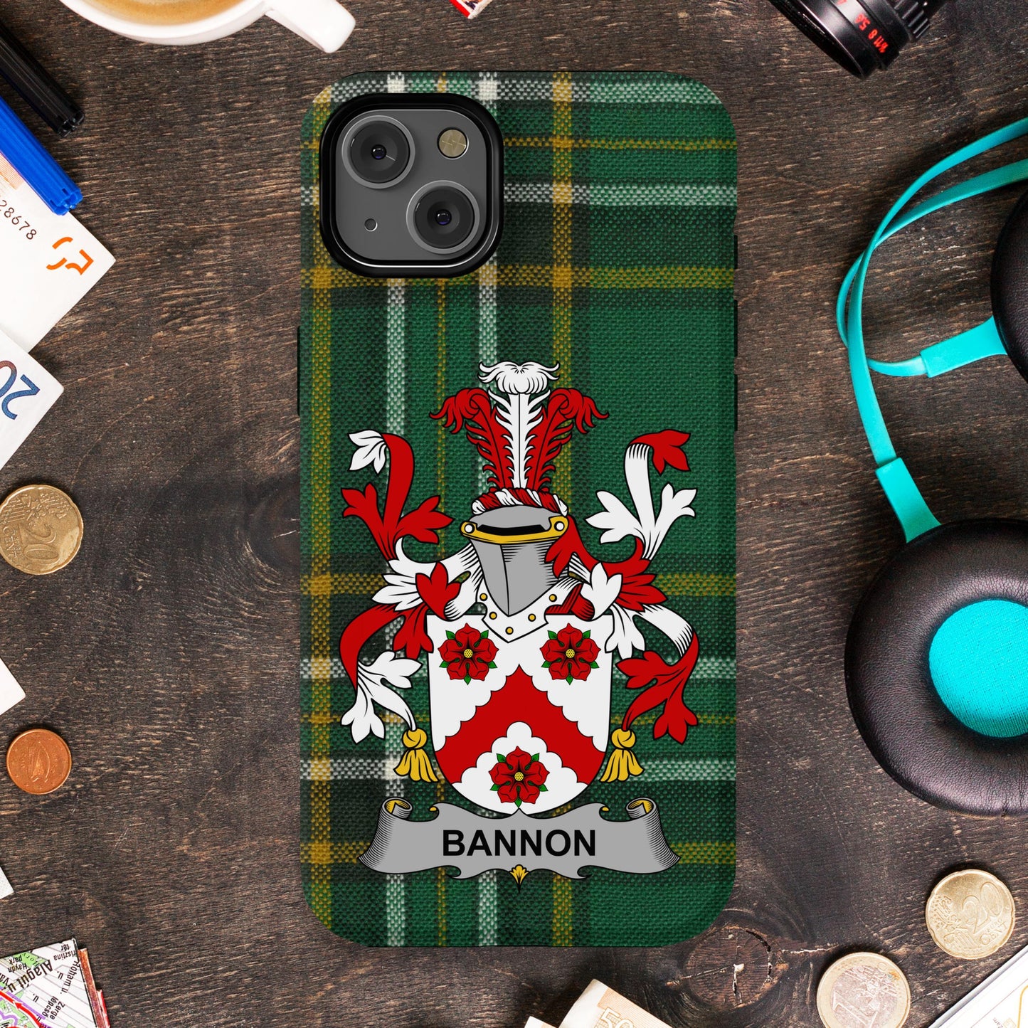 Bannon Irish family Crest design Cell Phone Cover - Celtic Ancestry Gifts