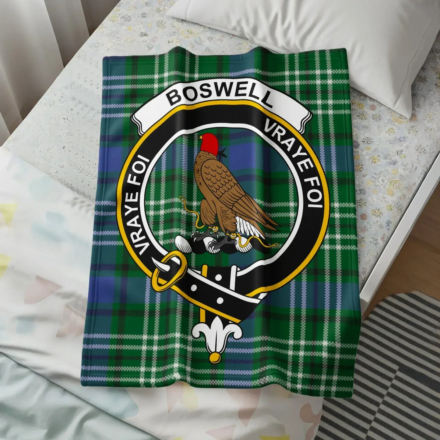 Boswell Vraye Foi Tartan Pattern Throw Blanket product