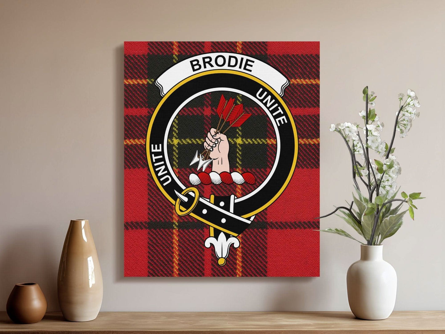 Brodie Scottish Tartan Crest Canvas - Celtic Ancestry Gifts