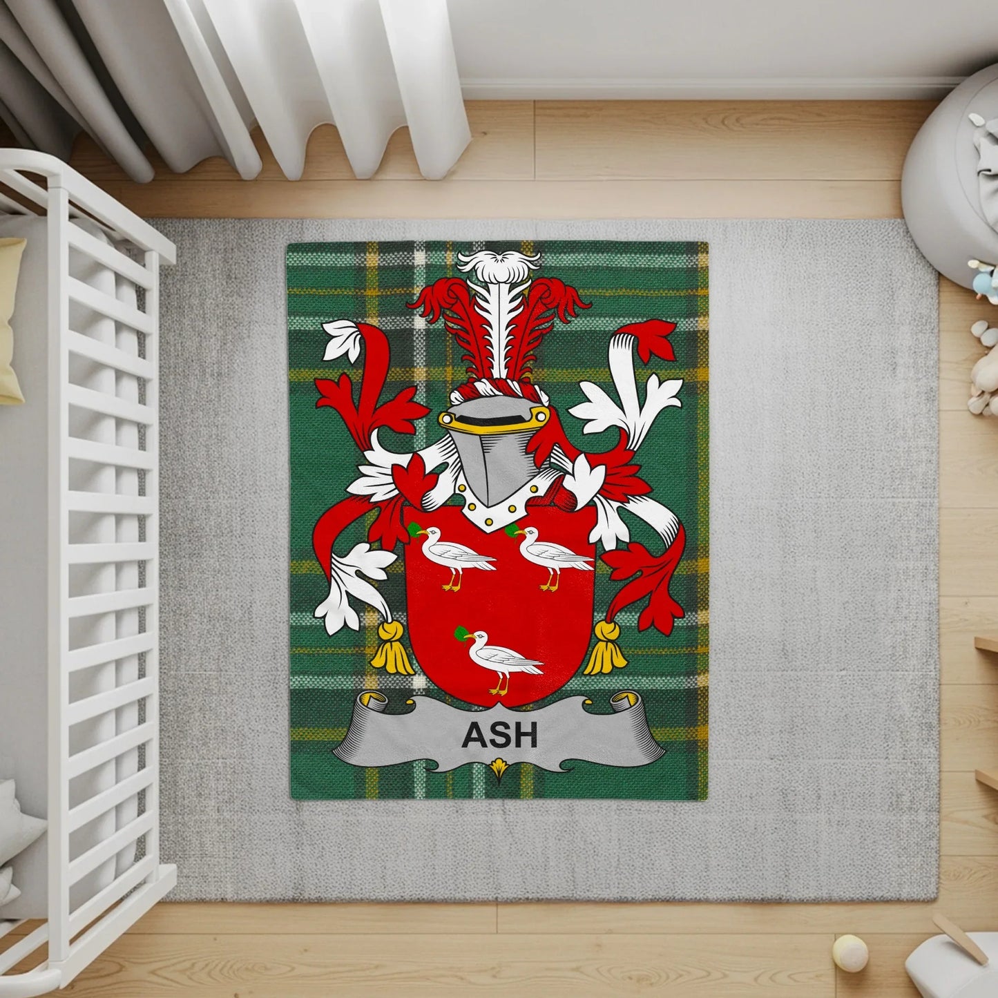 Family Crest Coat of Arms Design Personalized Rug Product
