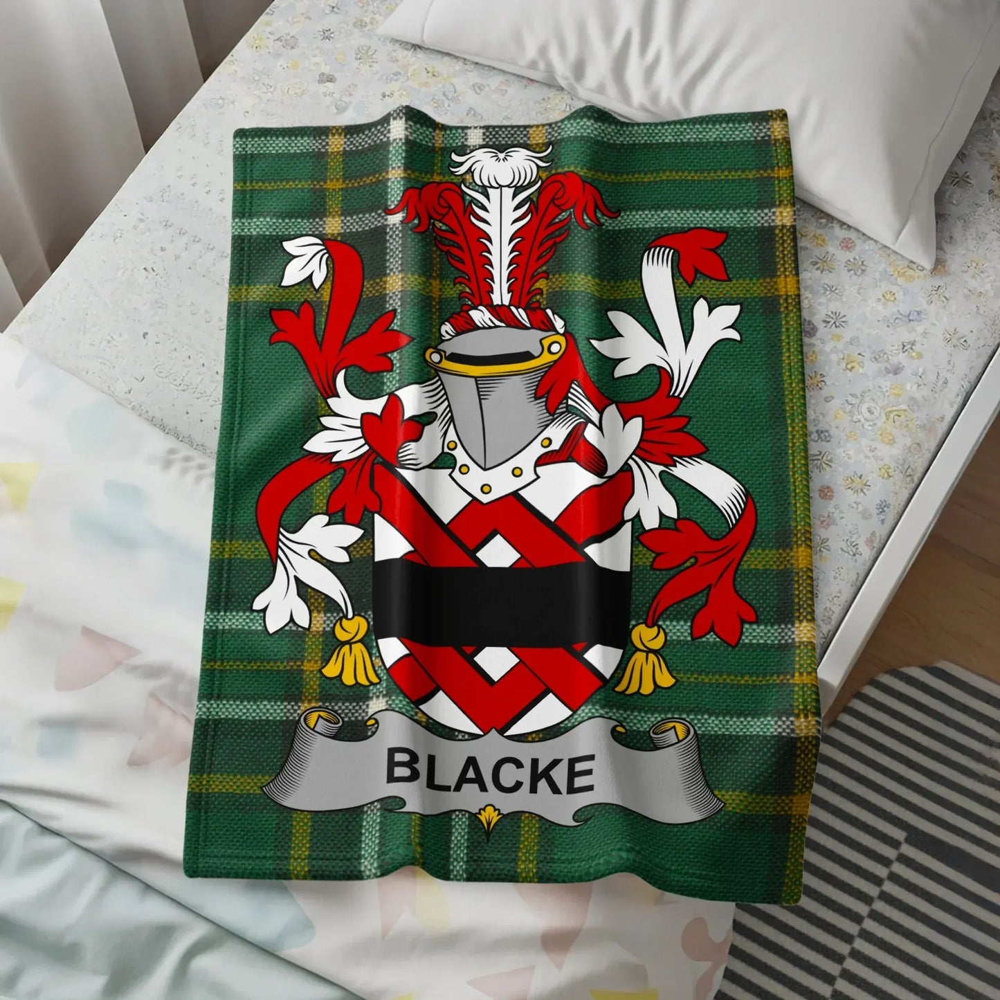 Blacke Family Crest Tartan Throw Blanket product