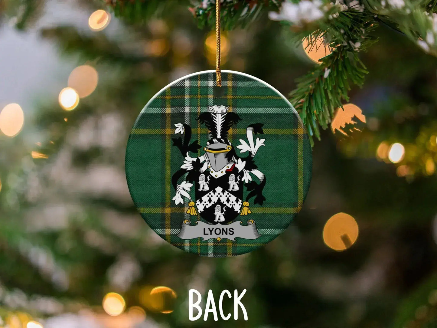 Customizable Family Crest Tartan Christmas Ornament product
