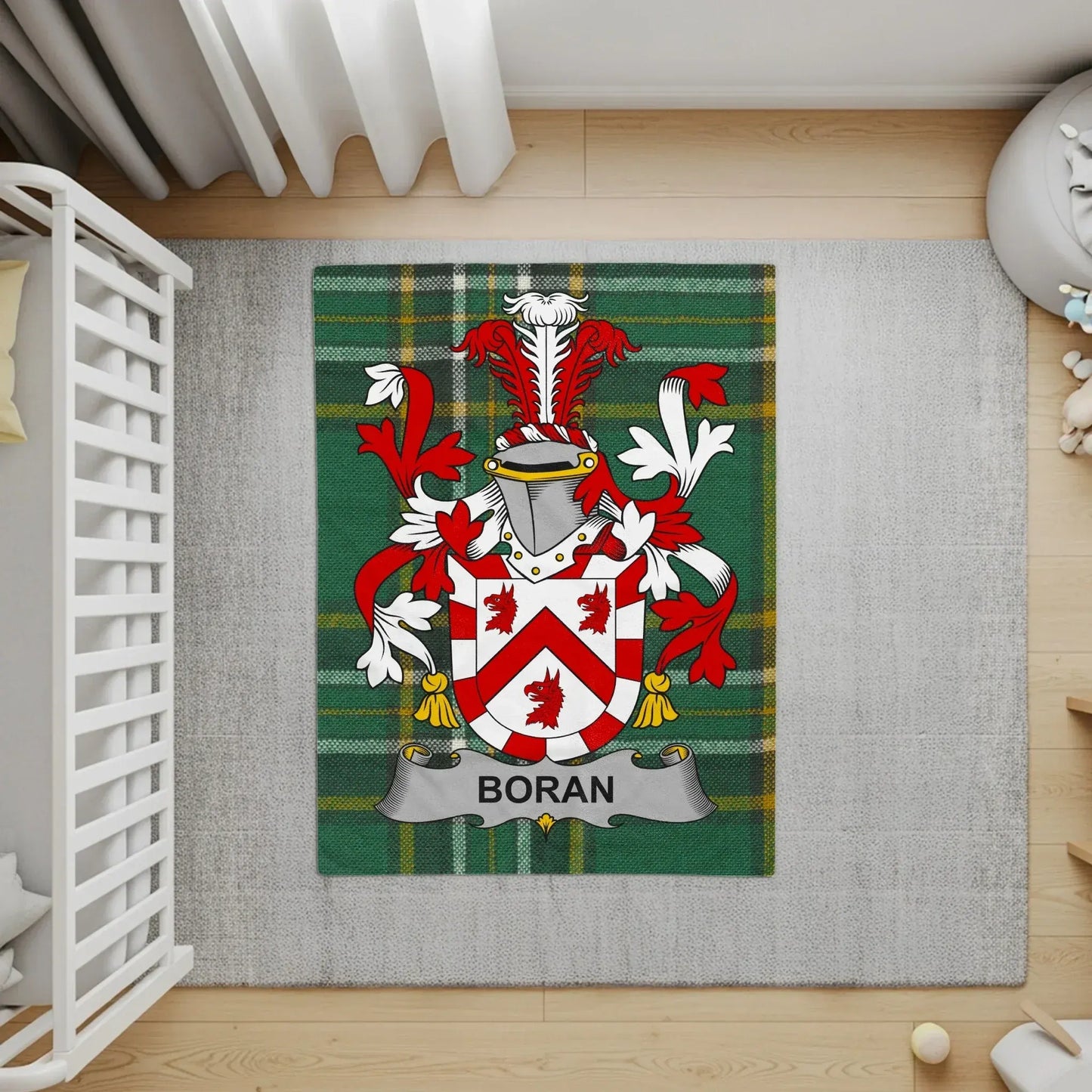 Personalized Family Crest Design Area Rug Product
