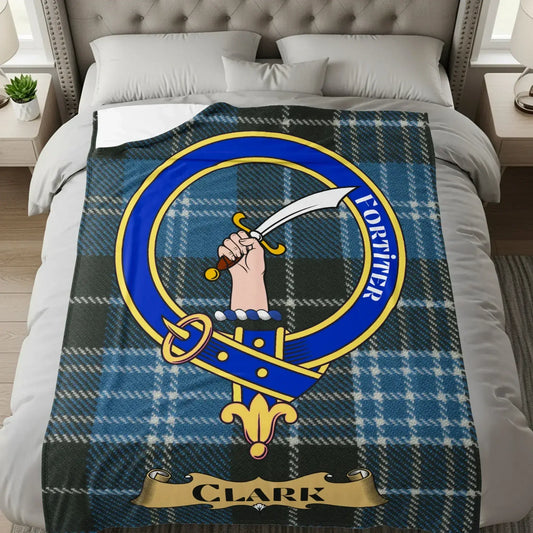Fortiter Clark Family Crest Design Fleece Blanket product type