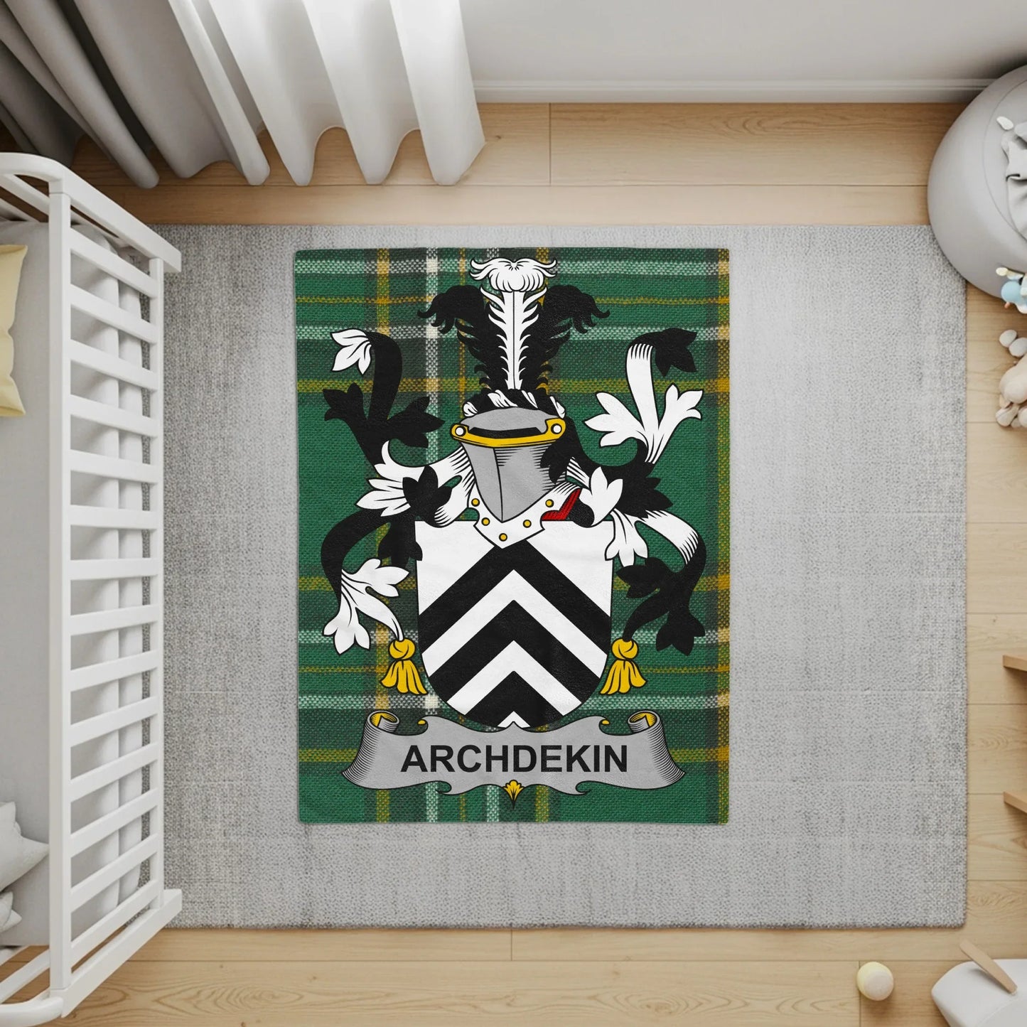 Archdekin Family Crest Heraldic Shield Rug product
