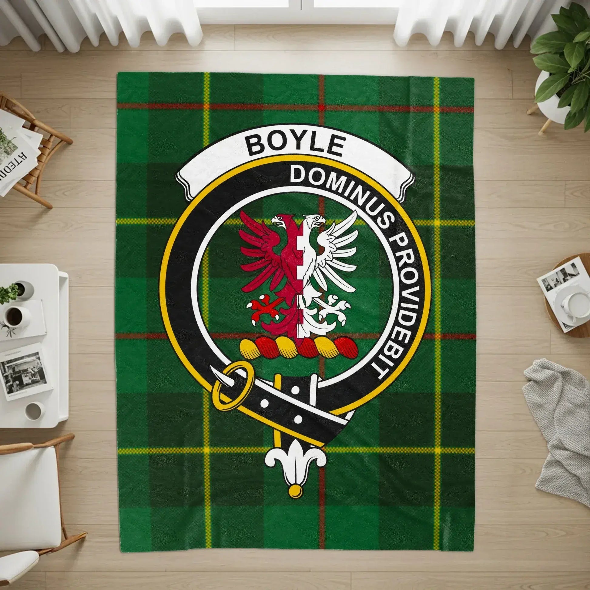 Boyle Dominus Providebit Clan Emblem on Tartan product type