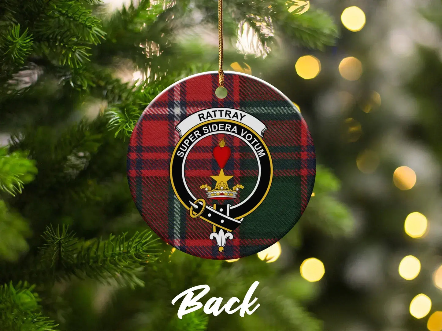 Custom Tartan Clan Crest Christmas Ornament product type