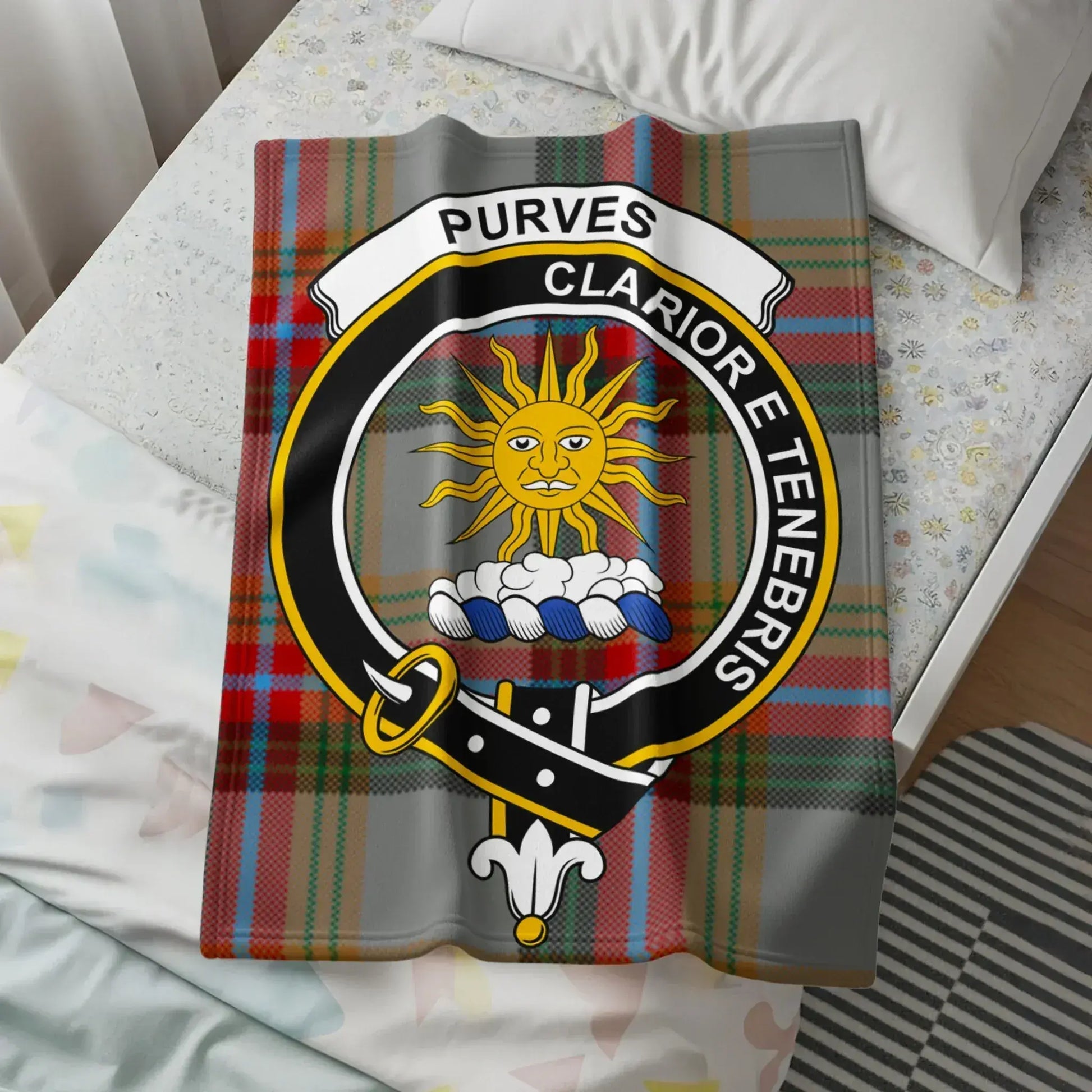 Purves Clan Claror E Tenebris Tartan Blanket product