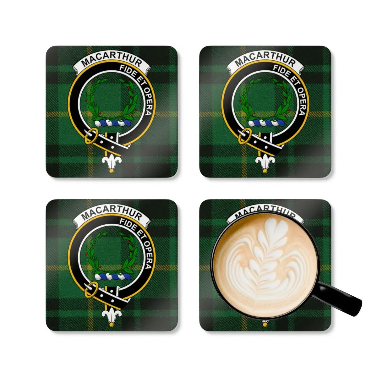 Macarthur Fide Et Opera Tartan Coaster Set product type