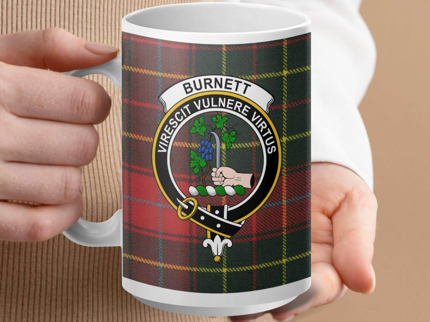 Burnett Virescit Vulnere Virtus Plaid Mug product