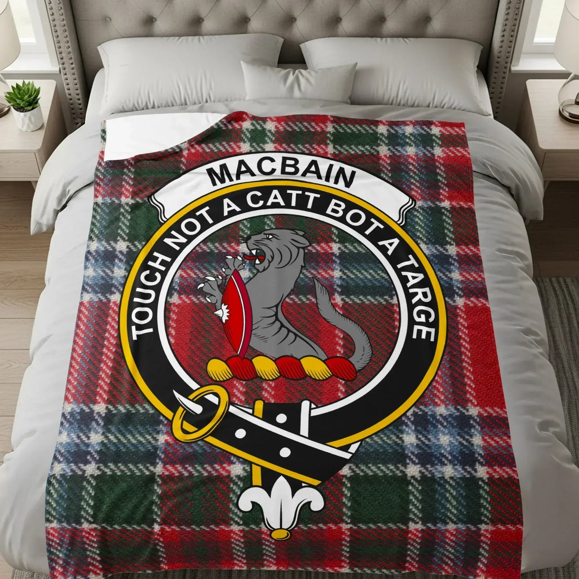 Touch Not A Catt Bot A Targe Clan MacBain Blanket Product