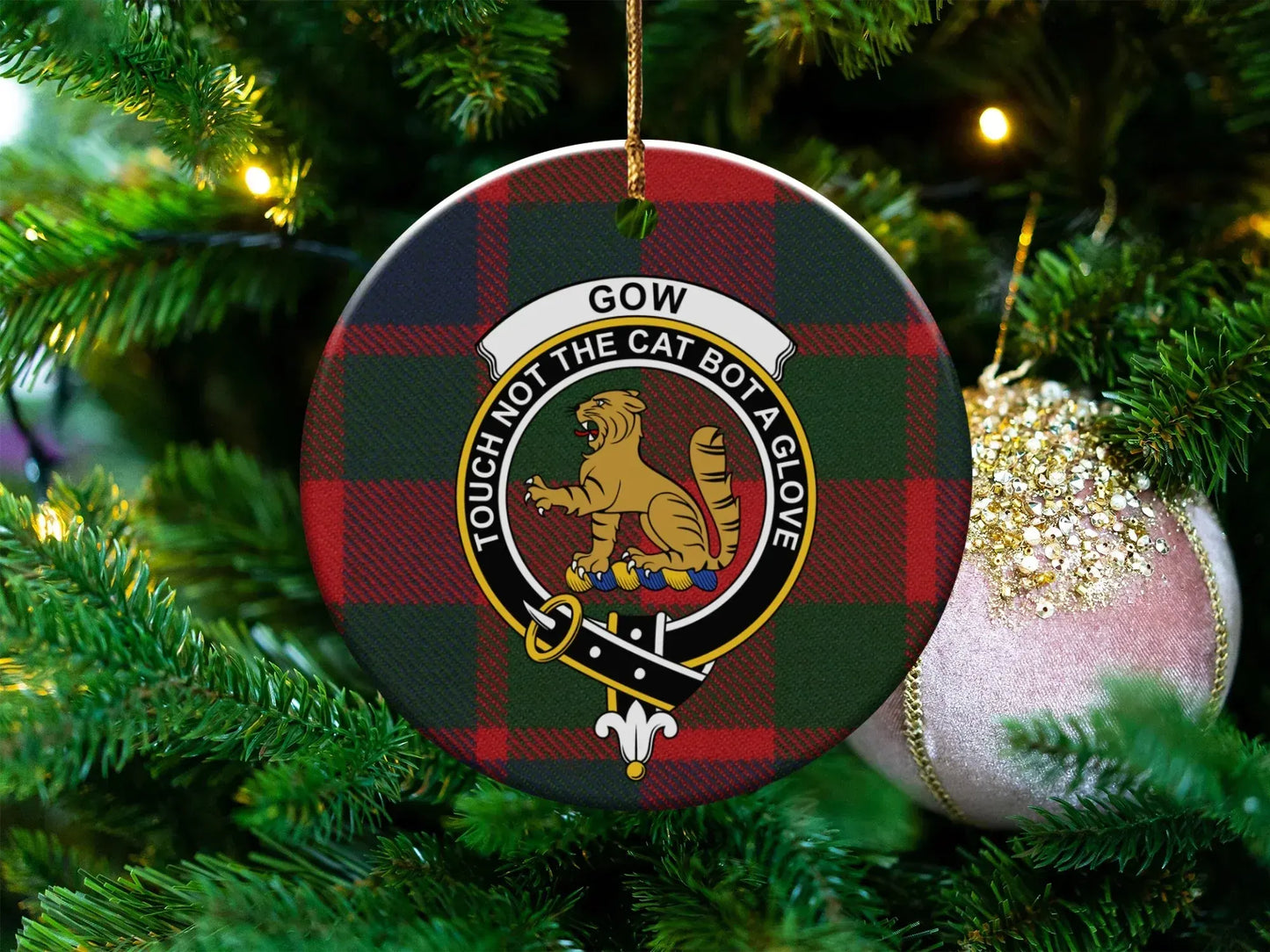 Tartan Plaid Christmas Tree Ornament Holiday Decor product