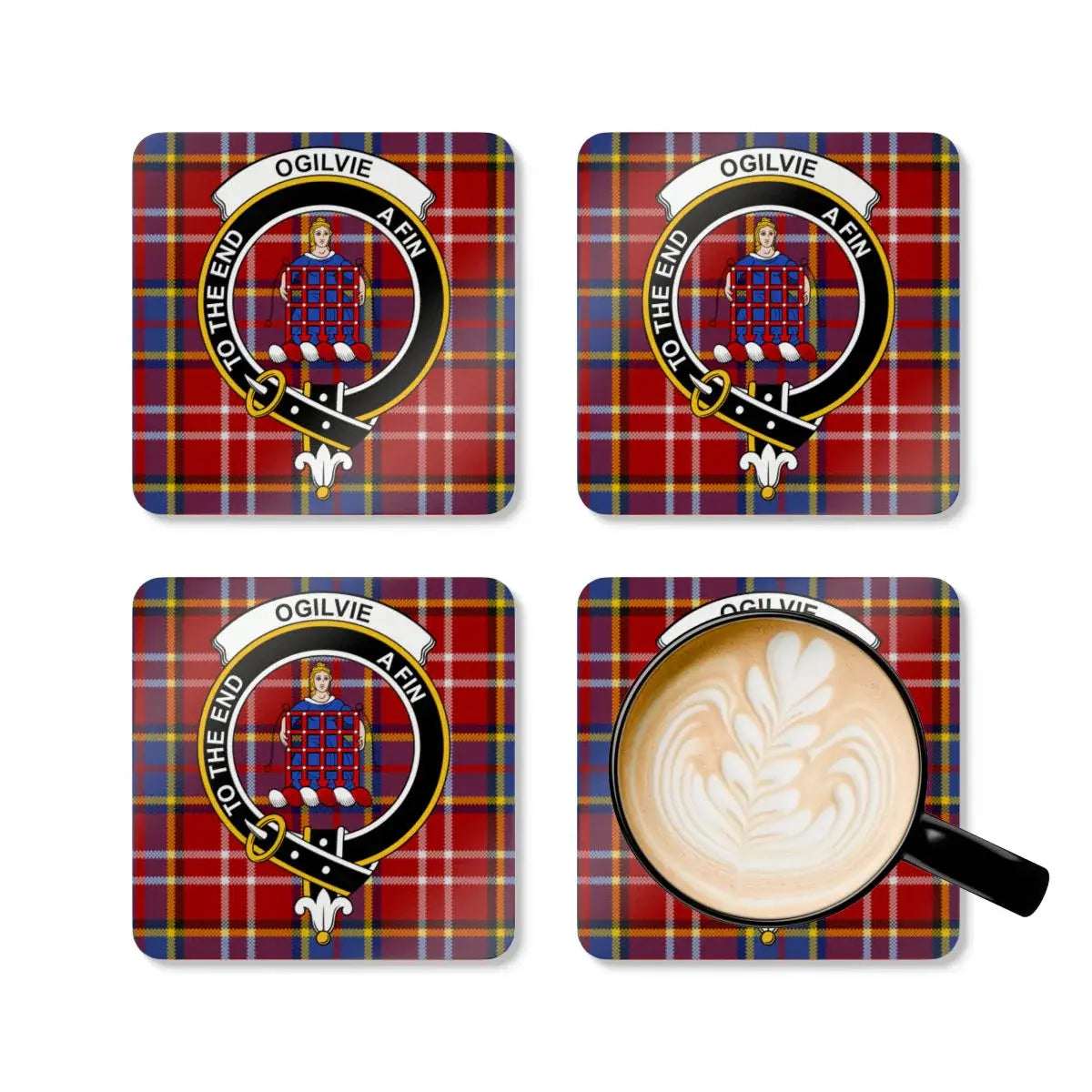 Scottish Clans Tartan Coasters Set of Four product type